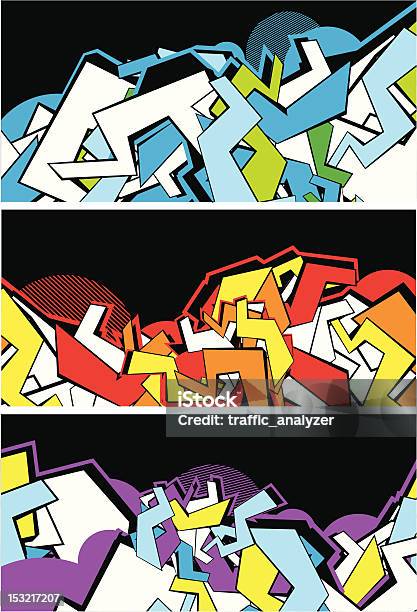 Set Of Graffiti Banners Stock Illustration - Download Image Now - Graffiti, Shape, Vector