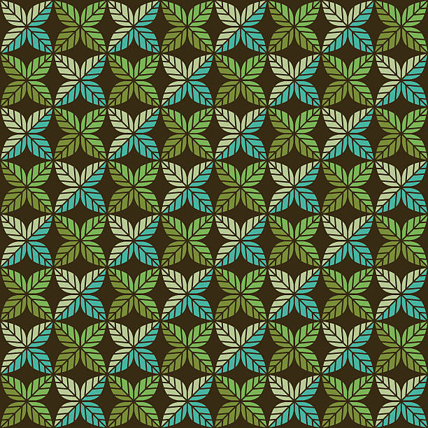 Green Leaf Pattern (Seamless) vector art illustration