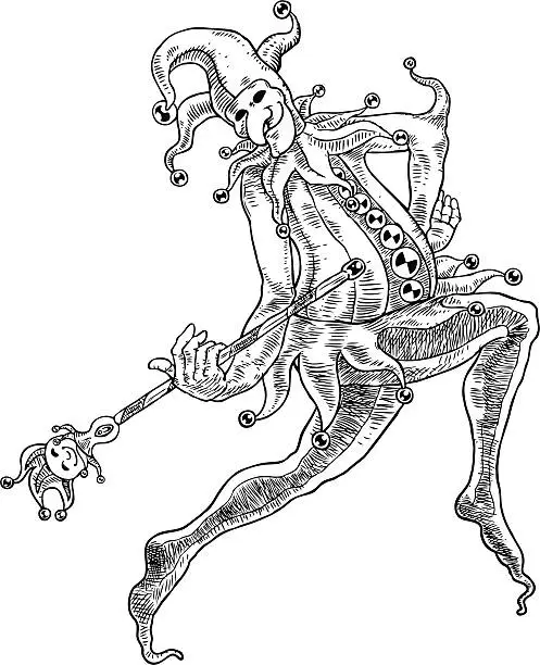 Vector illustration of Dancing Jester