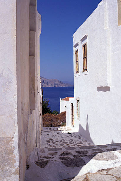 istock Alley and sea views in Greece 153219038