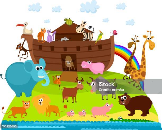 Noahs Ark Stock Illustration - Download Image Now - Ark, Rainbow, Vector