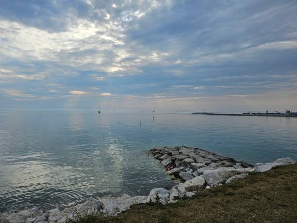 istock Huron Lake Cloudy Sunset Goderich beach stones clear water evening Ontario Canada landscape 1532209733