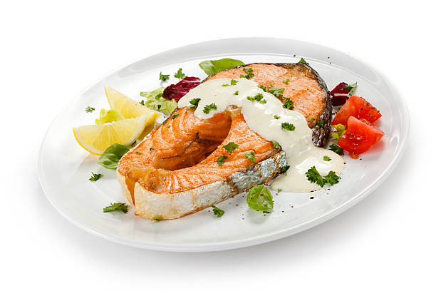 istock Grilled salmon and vegetables 153225000