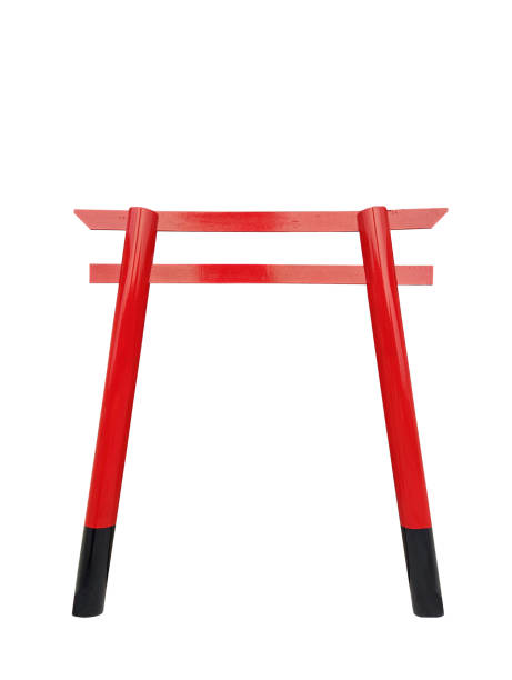 Decorative Red Japan gate photo (Torii) isolated on white background