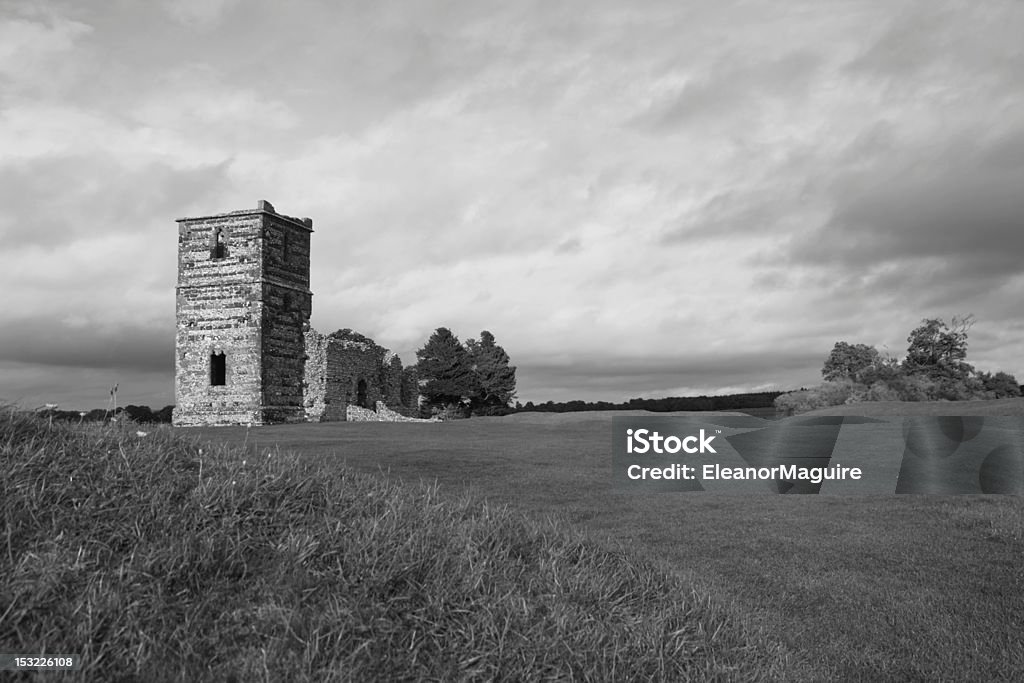 Knowlton Church Ruins Knowlton Church ruins, built within prehistoric earthworks, Dorset. Church Stock Photo