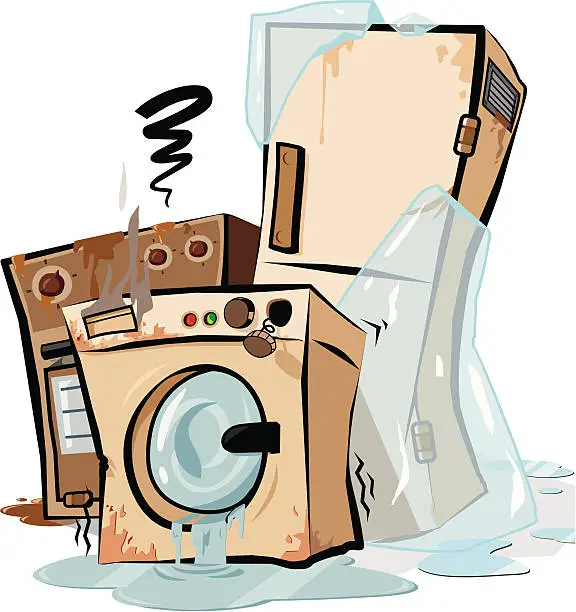 Vector illustration of Old appliances