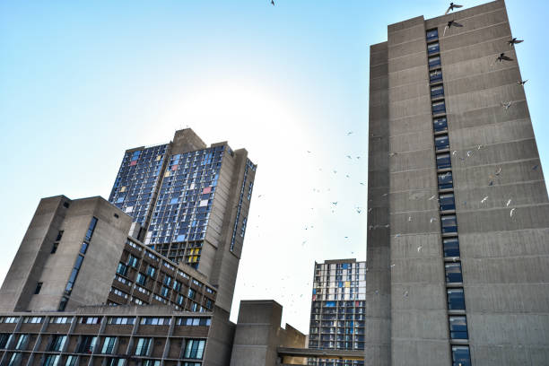 Riverside Plaza Buildings in Minneapolis Minnesota. is a modernist and brutalist apartment complex designed by Ralph Rapson that opened in Minneapolis, Minnesota in 1973.