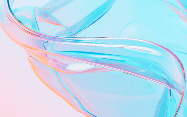 istock Abstract flowing transparent glass background, 3d rendering. 1532307986