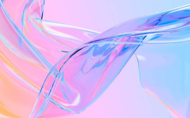 istock Abstract flowing transparent glass background, 3d rendering. 1532307993