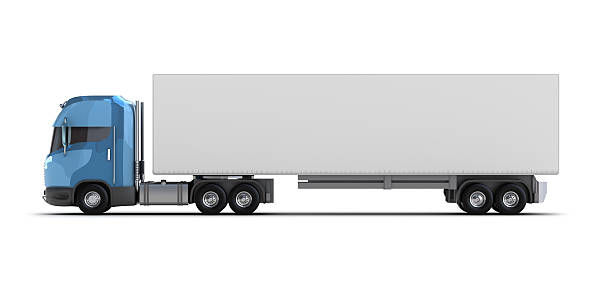 istock Large white truck with blue cabin 153236376