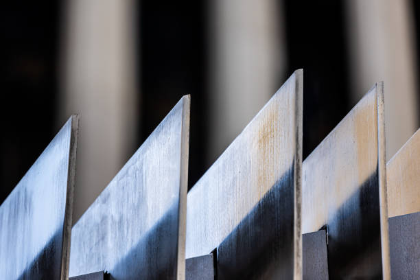 High quality abstract stock photos of downtown San Francisco's financial district buildings and high rises with repeating patterns and shapes in reflective glass and steel along Market Street.