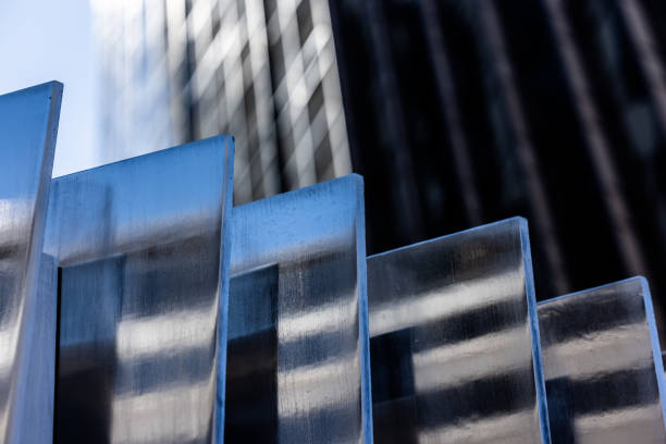High quality abstract stock photos of downtown San Francisco's financial district buildings and high rises with repeating patterns and shapes in reflective glass and steel along Market Street.
