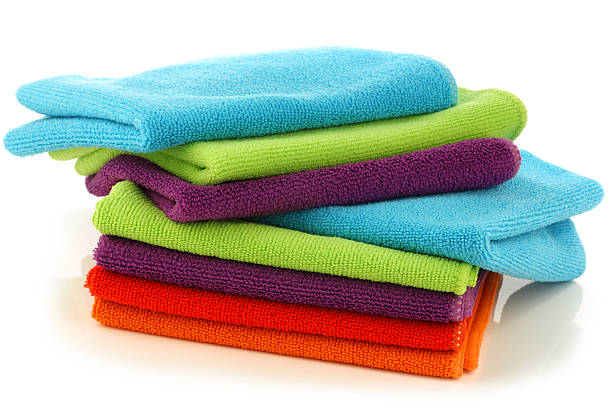 istock stacked colorful microfiber cleaning cloths 153237588