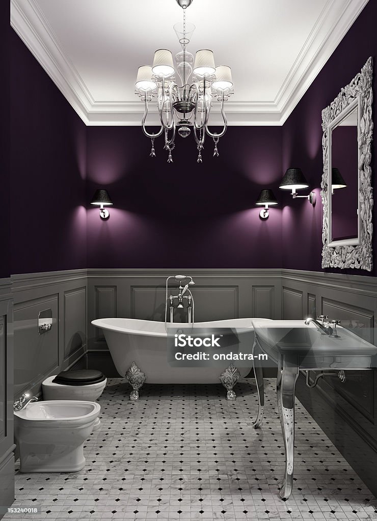 Ванная комната - Стоковые фото Фиолетовый роялти-фри