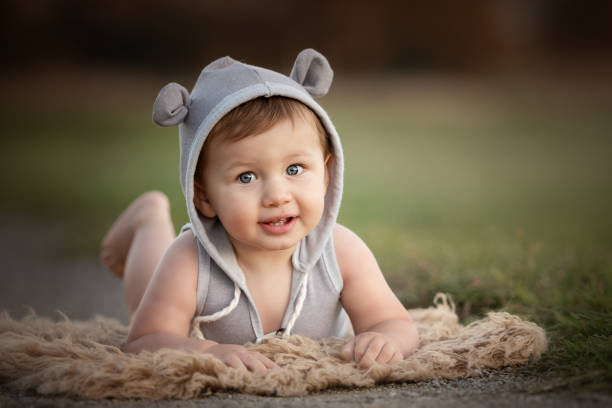 istock Portrait of a beautiful one year old boy at sunset 1532425983