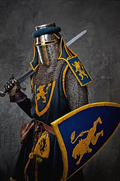 istock A picture of a medieval knight with a sword and shield 153243123