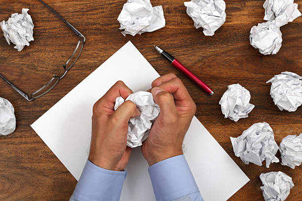 Person frustrated with writers block
