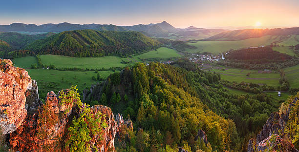 istock Sunset in green mountains - Slovakia forest 153243908