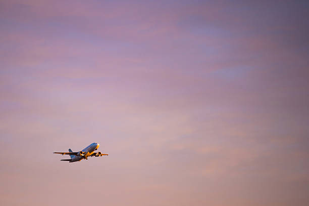 Large Passenger Airplane Taking Off stock photo