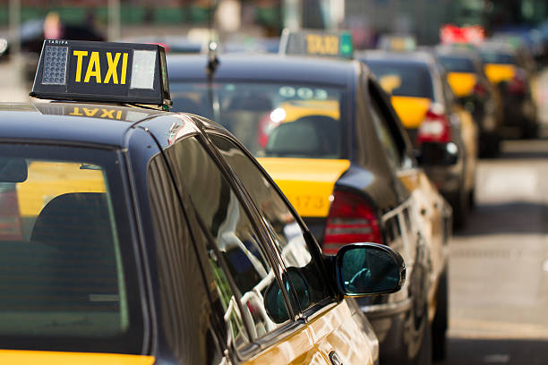 istock Barcelonese taxi's waiting for clients 153253156