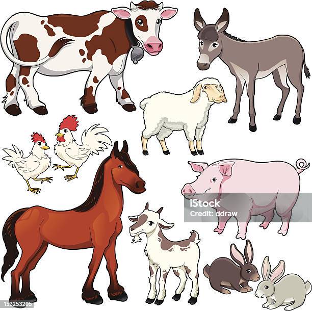 Vetores de Animais De Fazenda e mais imagens de Animal de Fazenda - Animal de Fazenda, Ilustração e Pintura, Animal