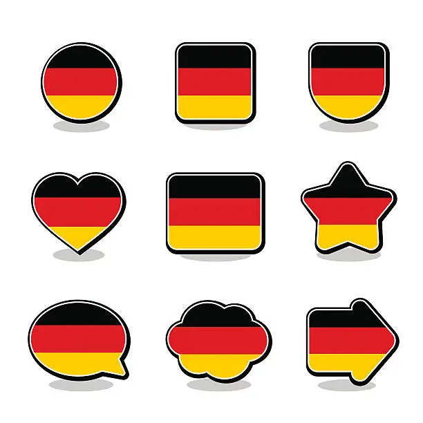 Vector illustration of GERMANY FLAG ICON SET