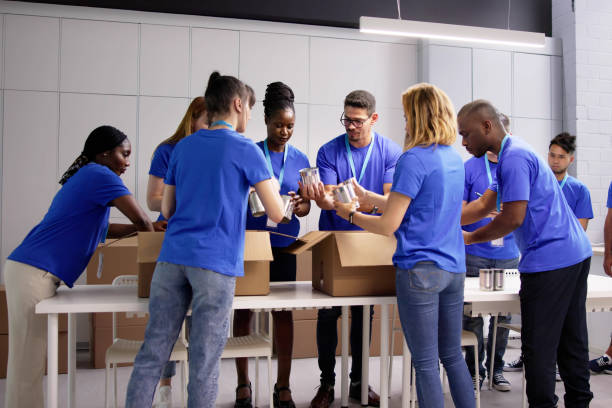 istock Food Bank Humanitarian Aid In Donation Boxes 1532565268