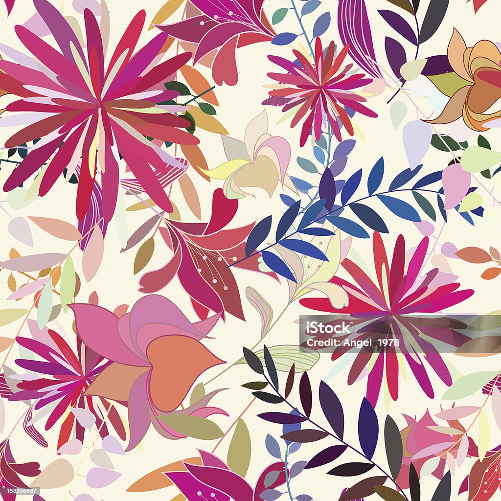 Seamless pattern floreale multicolore - arte vettoriale royalty-free di Fiore