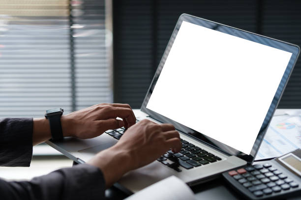 istock Cropped view businessman hands typing on laptop computer, working in modern office. 1532574713