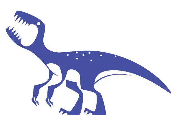 Vector illustration of velociraptor growling symbol