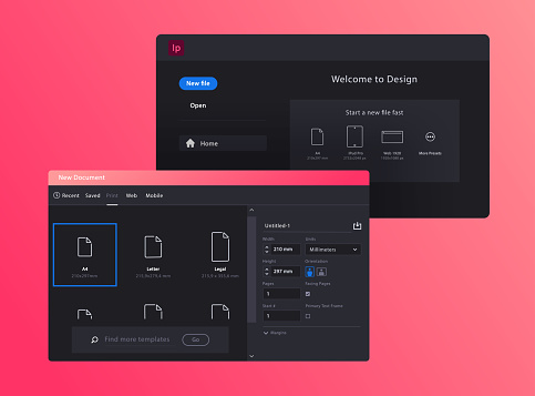Start Working In Page Layout And Publishing Design Software Application ...