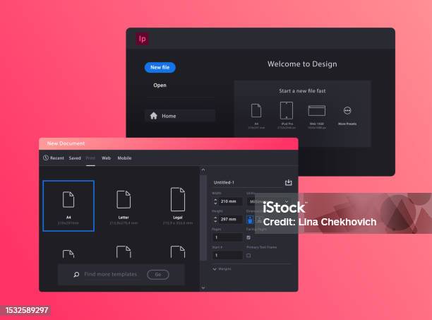 Start Working In Page Layout And Publishing Design Software Application ...