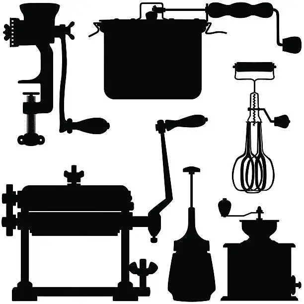 Vector illustration of Manual Kitchen Appliances