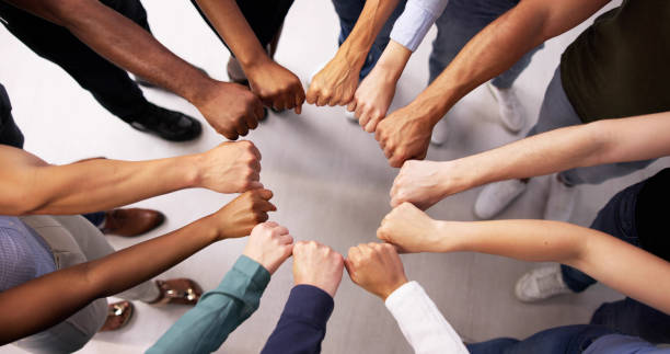 Team Hands In Circle stock photo