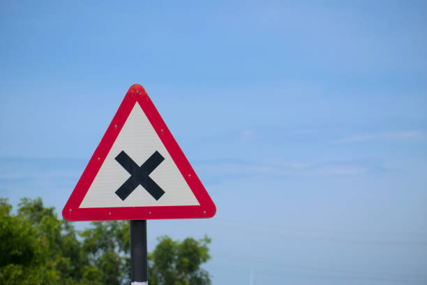 istock Cross junction road sign 1532638257