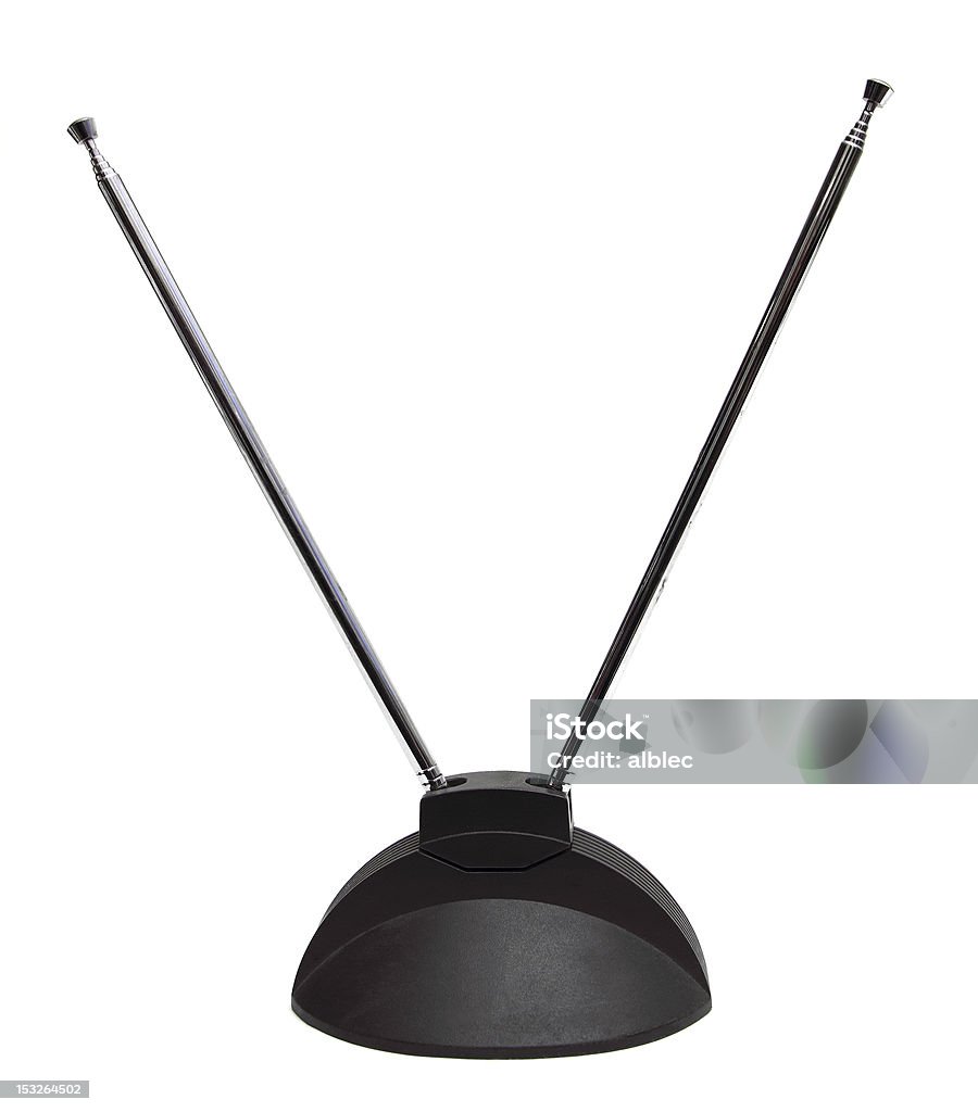 old antenna old tv antenna over a white background Analog Stock Photo