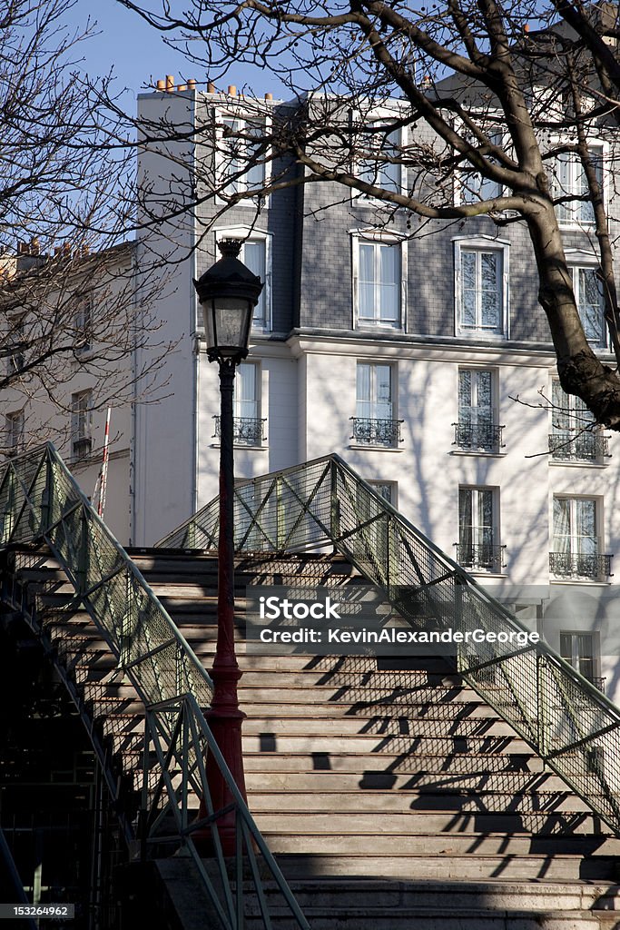 Canal St Martin in Paris Bridge over Canal St Martin in Paris; France Canal St Martin Stock Photo