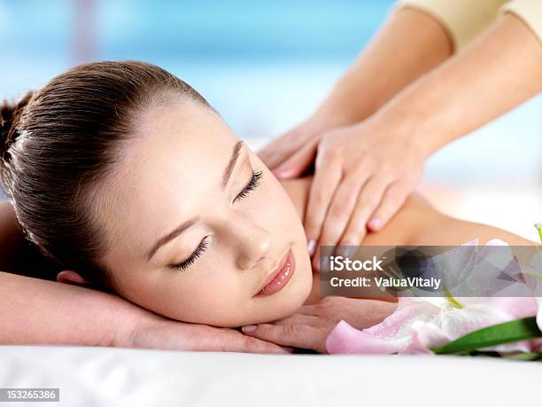 Woman Having Massaging Stock Photo - Download Image Now - Adult, Beautiful People, Beautiful Woman