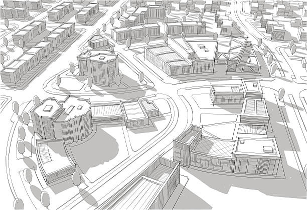 architektur - street technology blueprint city stock-grafiken, -clipart, -cartoons und -symbole