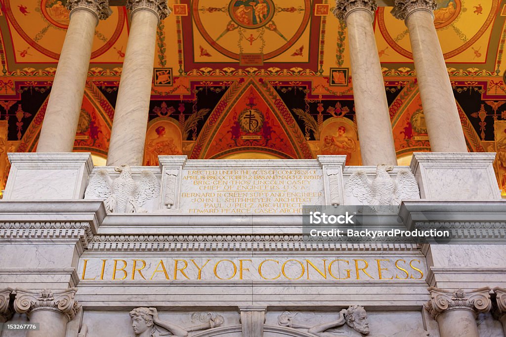 Ceiling of Library Congress in Washington DC Ornate painted ceiling of Library of Congress in Washington DC Art Museum Stock Photo