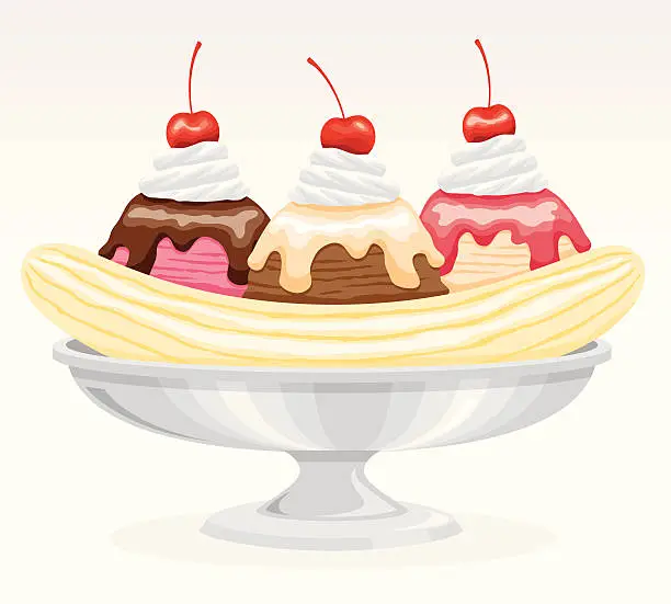 Vector illustration of Banana Split