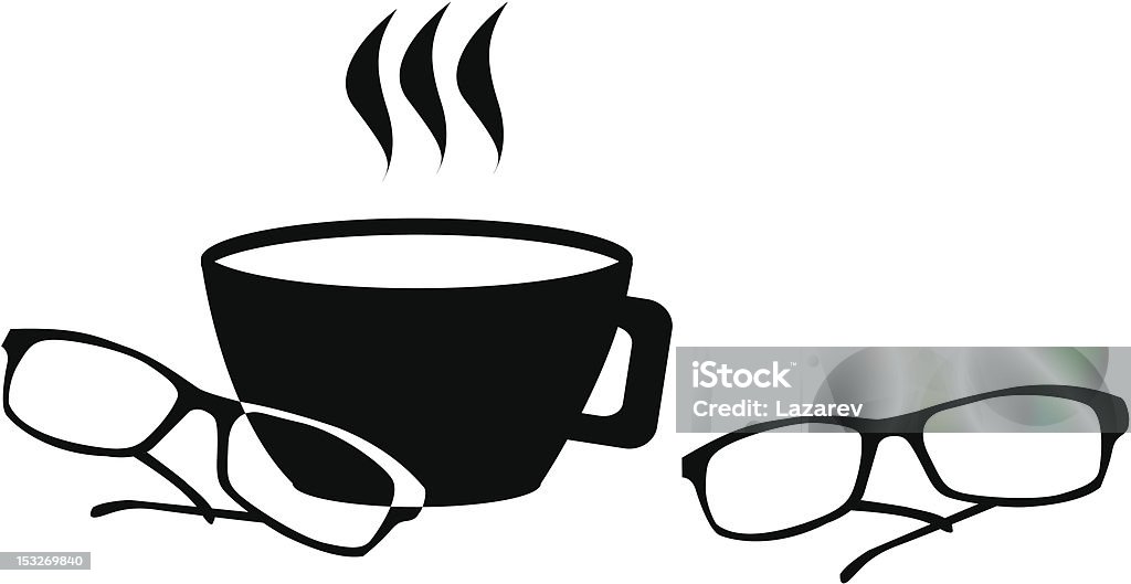 Des lunettes et café - clipart vectoriel de Activités de week-end libre de droits