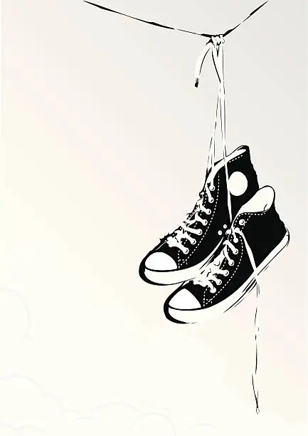Vector illustration of Hanging Shoes