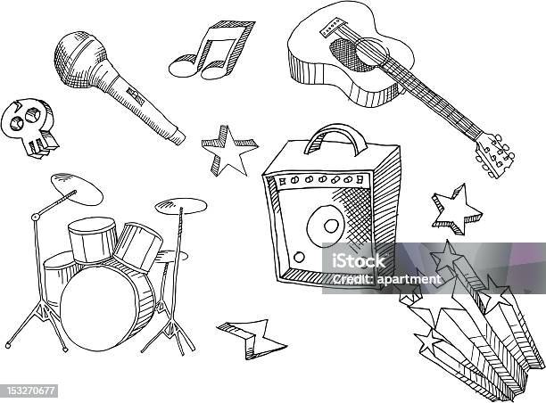 Ilustración de Dibujo A Mano Música Rock y más Vectores Libres de Derechos de Dibujar - Dibujar, Dibujo, Garabato