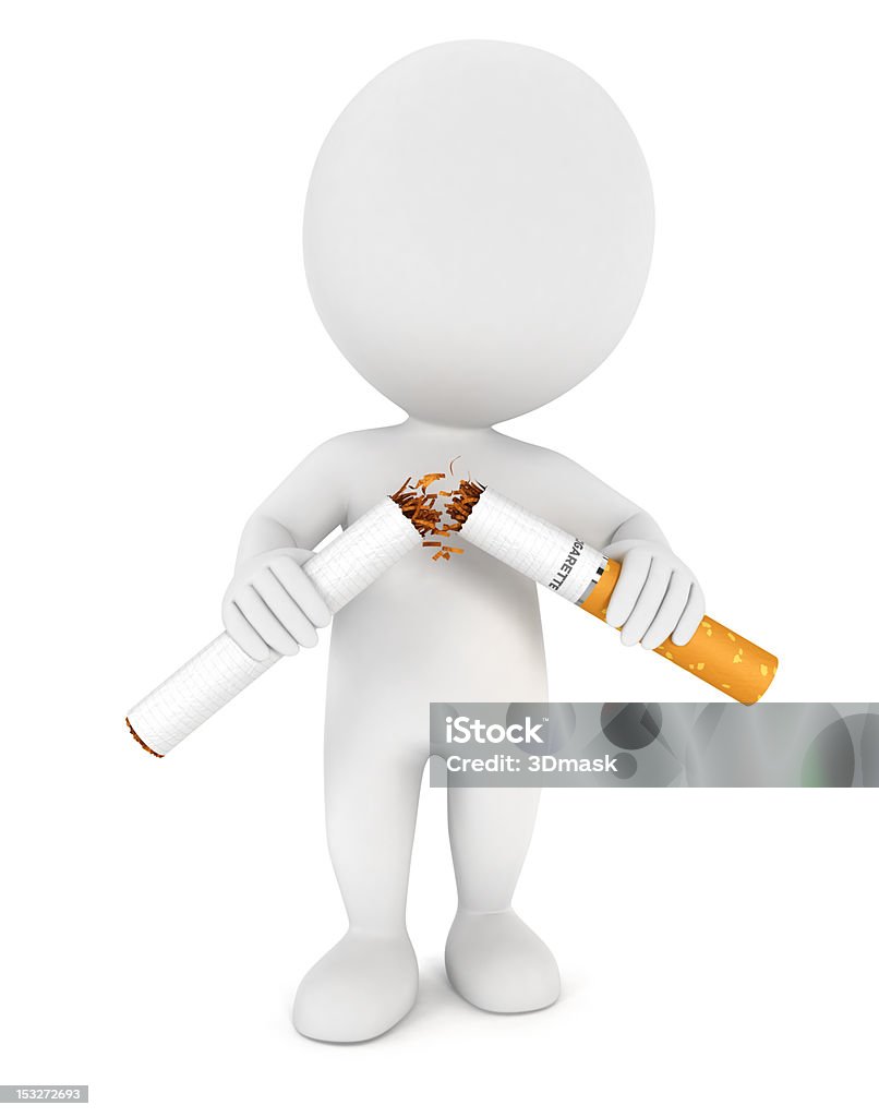 3 d blanc les personnes ont cessé de fumer - Photo de Arrêter de fumer libre de droits