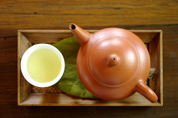 istock Japanese green tea with wooden tray 153273211