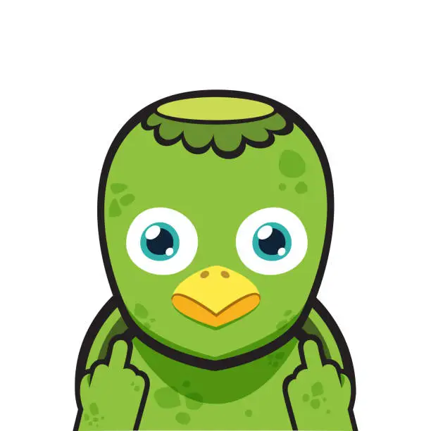 Vector illustration of A Kappa is showing Middle Fingers. Isolated Vector Illustration
