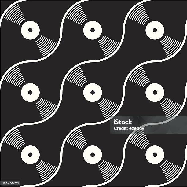 Seamless Pattern In Vinile - Immagini vettoriali stock e altre immagini di Disco - Audio analogico - Disco - Audio analogico, Motivo ripetuto, Arte