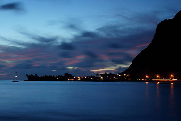 istock Makaha surfing beach at Night 153275389