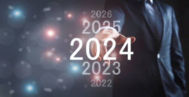 istock Businessman touching new year 2024 1532762422